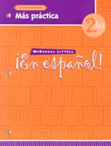 ¡en EspaÑol MÁs Práctica Cuaderno Level 2 By Mcdougal Littel Used