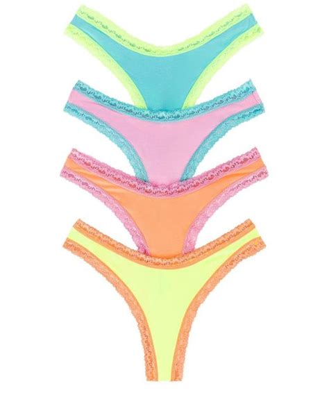 Stripe And Stare Synthetic Neon Candy Thong Box In Yellow Lyst