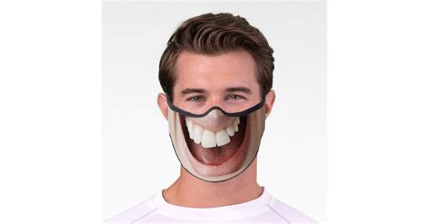 Funny Huge Laughing Mouth Premium Face Mask