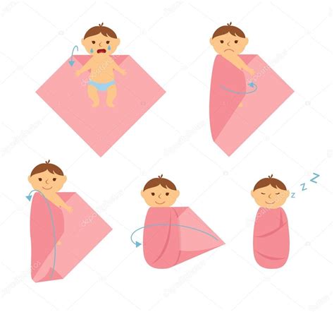How To Swaddle Baby — Stock Vector © Nordfox 104267532