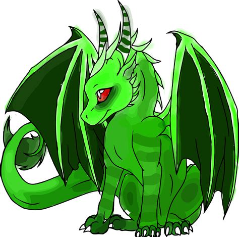 Side View Colorful Dragon Clipart Png Cute Green Dragon Drawing