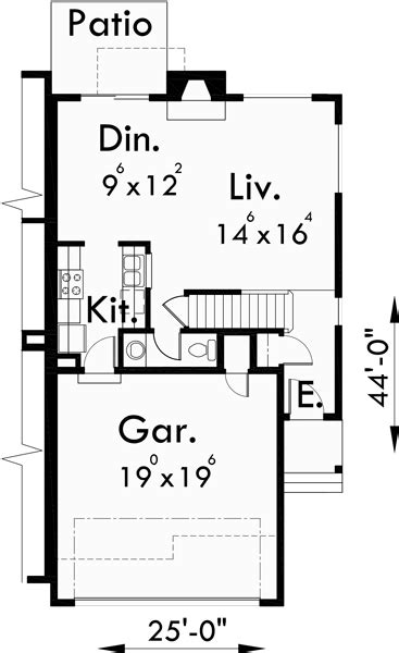 Duplex House Plans Duplex House Plan With 2 Car Garage D 422