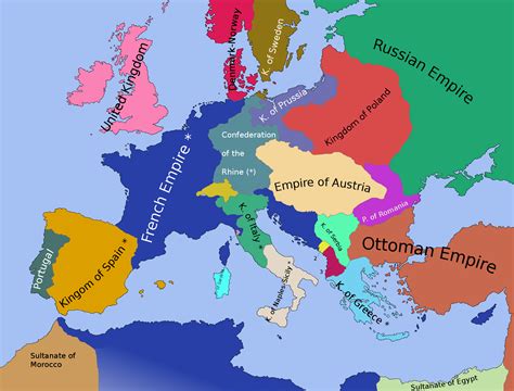 Map Of Europe Under Napoleon A Map Of Europe Countries