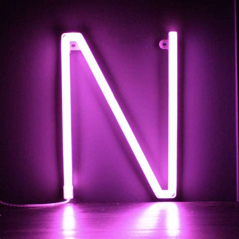 Buy Smiling Faces Alphabet Pink Neon Letter N Led Personalised Sign