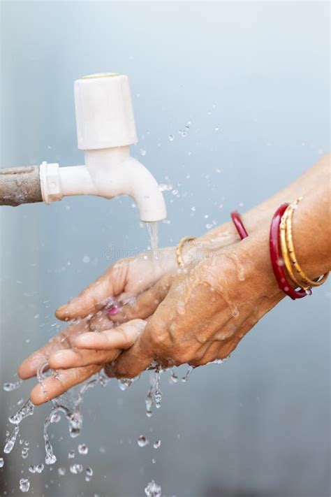 Female Washing Hands Under The Faucet Importance Of Washing Hands