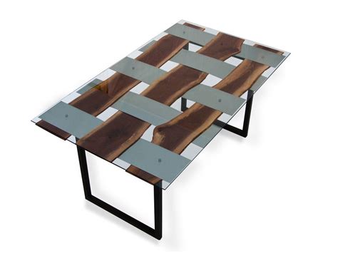 Newcy metal and marble dining table. Hand Crafted Wood + Metal Weave Dining Table by john begin ...