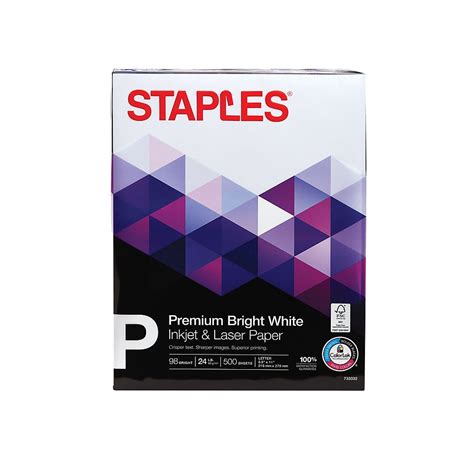 Staples Premium 85 X 11 Multipurpose Paper 24 Lbs 98 Bright 500