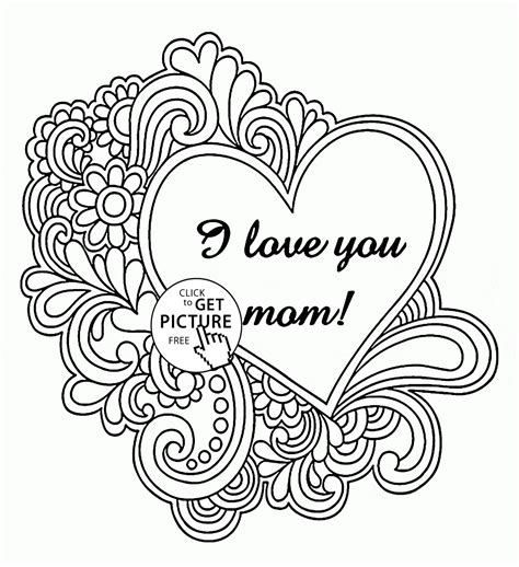 Printing the finished coloring page at half or quarter size makes a perfect mother's day card, that is special and unique. I Love You Mother - Mothers Day coloring page for kids ...