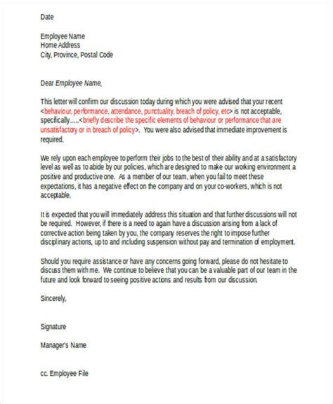 This is a sample of a warning letter that can be sent to someone who has a bad attendance history at work. Sample Warning Letter To Employee For Attendance Uk ...