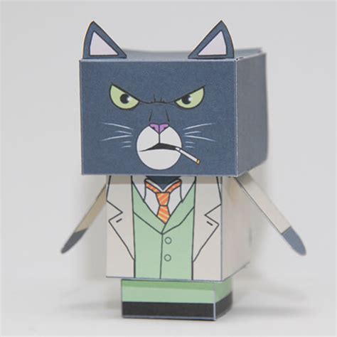 Blacksad Cat Paper Toy Free Printable Papercraft Templates