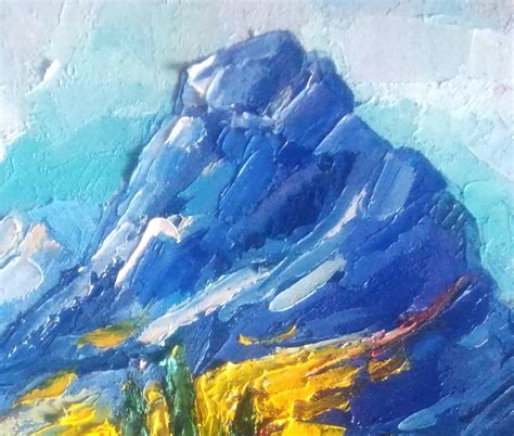 Blue Mountains Landscape Painting Impasto Original Art Oregon Etsy