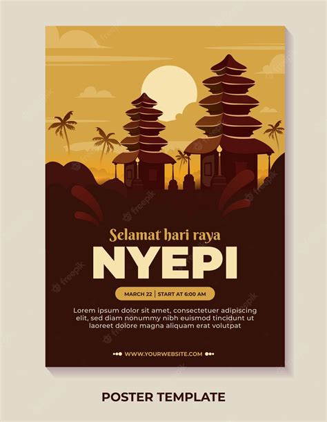 Premium Vector Greeting Bali Day Of Silence Or Hari Raya Nyepi Poster