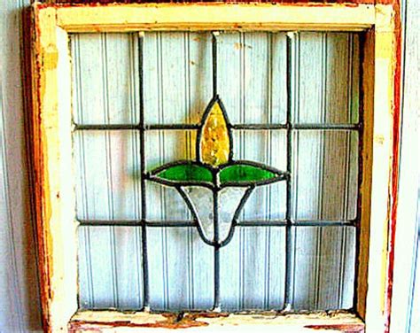 Antique Stained Glass Window Architectural Salvage Early 1900s Etsy