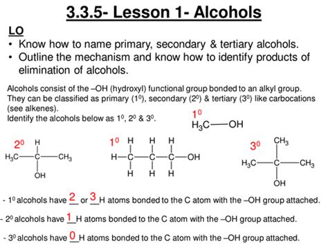 Alcohols For As Level Chemistry Teaching Resources