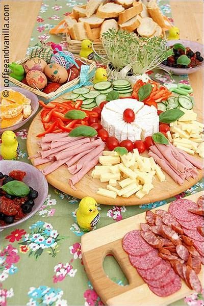 Check out these easter menu ideas for ham, deviled eggs, potatoes, and more. Cheese n ham platter with salad and crispy bread | Easter brunch buffet, Polish easter, Easter ...