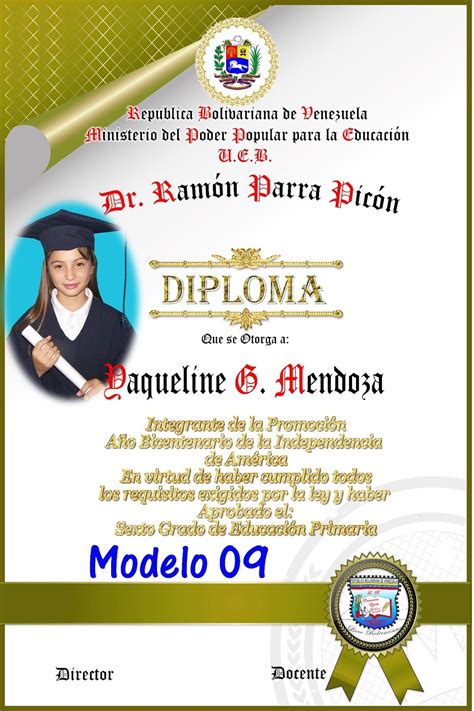 Modelos De Diplomas De 6to Grado Diploma Graduaci 243 N Diplomas Sexto