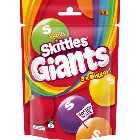 Skittles Giants Fruits Lollies Bag 170 G Skittles