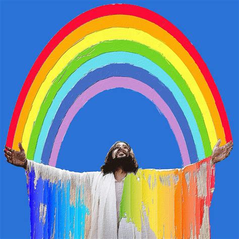 Rainbow Jesus Christian LGBTQ Christian LGBT Gay Pride Painting By Tony