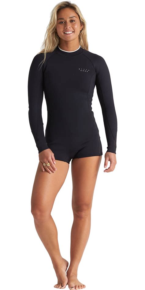 2020 billabong womens eco spring fever 2mm long sleeve shorty wetsuit s42g50 wetsuit outlet