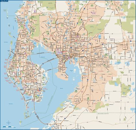 Tampa Bay Metro Map Digital Vector Creative Force