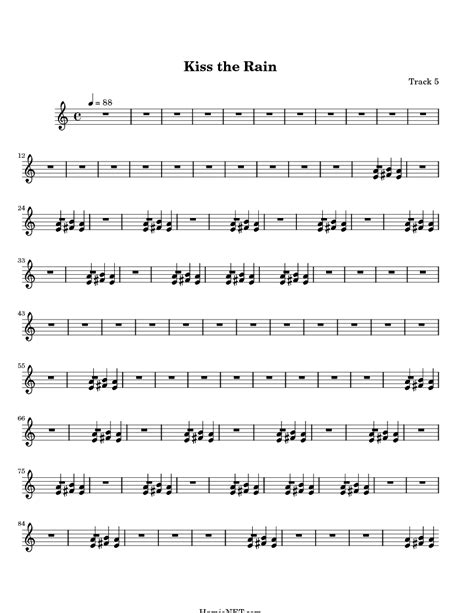 Looking for a lead sheet with the chords written in. Kiss the Rain Sheet Music - Kiss the Rain Score • HamieNET.com