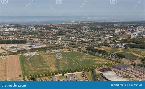 Aerial View Lelystad Capital City Province Flevoland The Netherlands