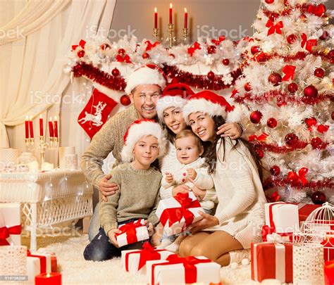 How to choose christmas gifts for families. Christmas Family Portrait Xmas Tree Presents Gifts Holiday ...