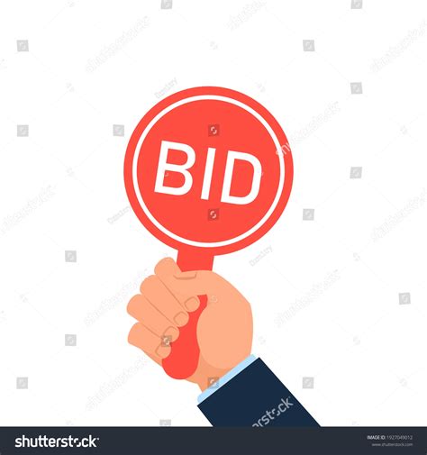 Hand Holding Auction Paddle Clipart Image Stock Vector Royalty Free