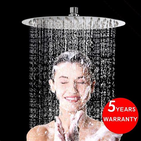 Starbath Large 12 Inch Round Rainfall Shower Head Ultra Thin 304 Stainless Steel Rain Shower