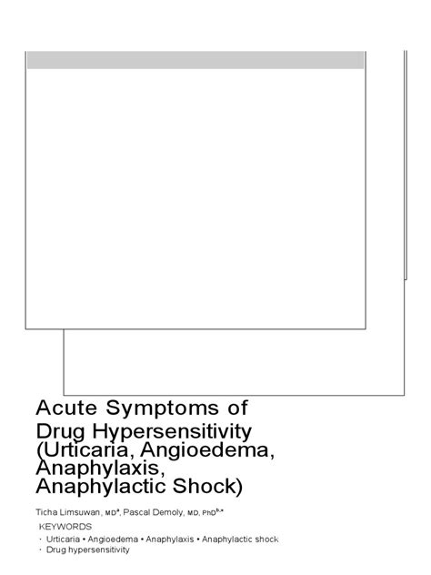 Acute Symptoms Of Drug Hypersensitivity Urticaria Angioedema