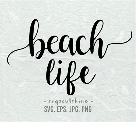 Beach Life Svg File Beachlife Summer Beachlife Silhouette Cut Etsy