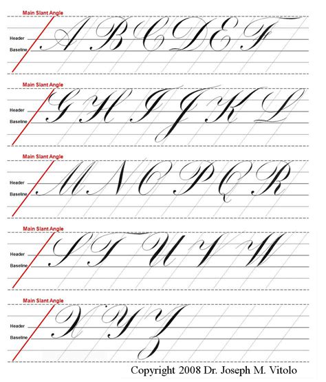 Copperplate Guidelines Copperplate Calligraphy Lettering Guide