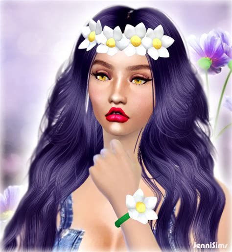 Jennisims Downloads Sims 4 Sets Of Accessory Sunflower Bracelet Dual