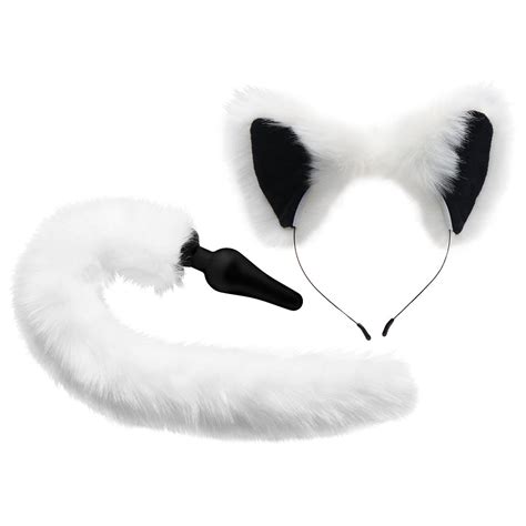 Tailz White Fox Tail Anal Plug And Ears Set Pinkcherry