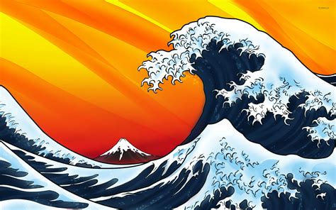 Japanese Wave Wallpaper Wallpapersafari