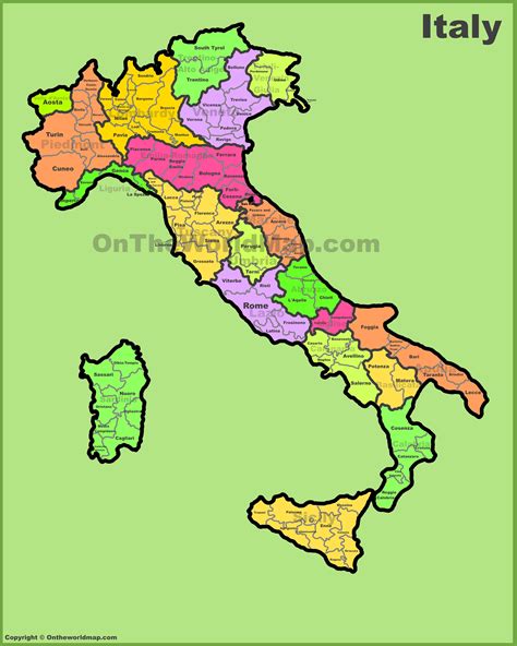 Italy Provinces Map Italy Map Detailed Map Of Italy Map Of Italy