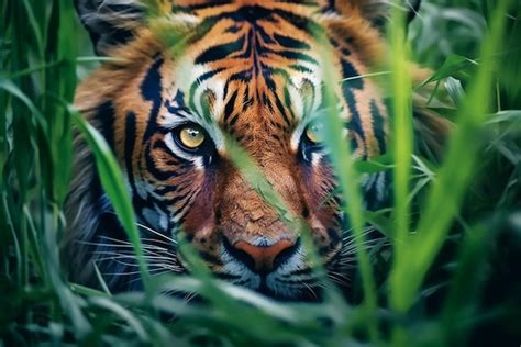Premium Photo Tiger Roar In The Forest