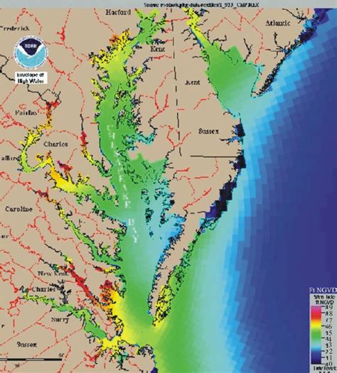 Noaas Slosh Model Storm Surge Prediction Of Chesapeake Bay For