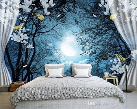 Tons of awesome anime bedroom scenery wallpapers to download for free. 3D Wall Mural Wall Paper Natural Scenery Peaceful Night ...