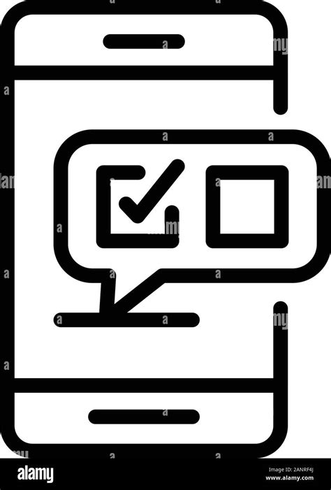 Smartphone Quiz Icon Outline Style Stock Vector Image And Art Alamy