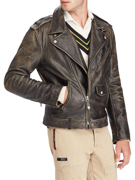 Polo Ralph Lauren The Iconic Leather Motorcycle Jacket In Black For Men