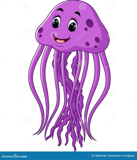 Cute Jellyfish Cartoon Stock Vector Illustration Of Cartoon 76034758
