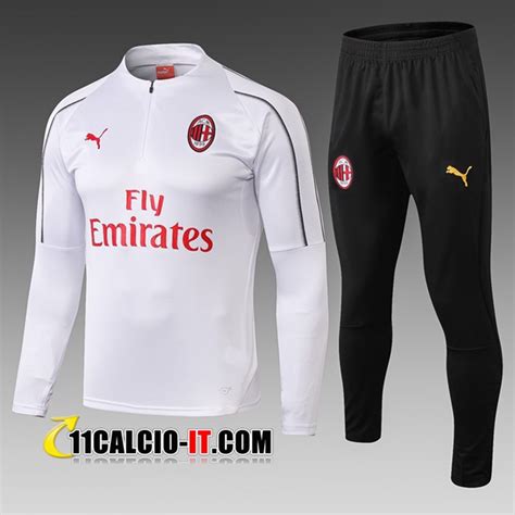 Nuove Tuta Calcio AC Milan Bambino Bianco 2018/19 | Tailandia