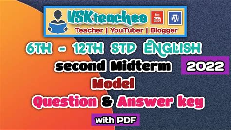 9th 10th 11th And 12th English Second Midterm Model Question And Answer