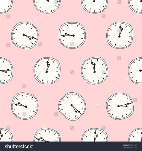 Seamless Pattern Clock Art Background Design Stock Vector Royalty Free
