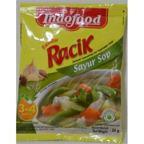 May 31, 2021 · resep mie ayam homemade. Indofood Bumbu Racik Sayur Sop 20 gram Instant Seasoning ...