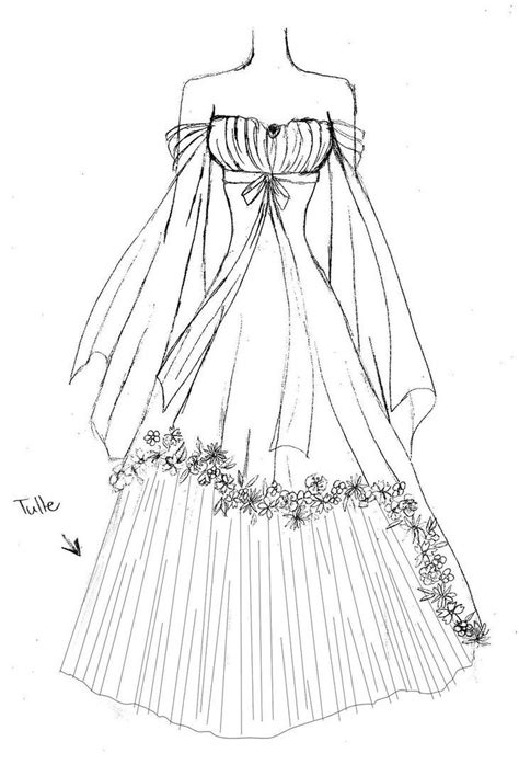 Flower Dress By Upon A Remstar On Deviantart Dress Design Sketches