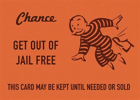 Jail in monopoly is a space in which players can just visit on their way around the board, or where they must go if a few conditions are met. Chance Card Vintage Monopoly Get Out of Jail Free Art Print by Design Turnpike | Card template ...