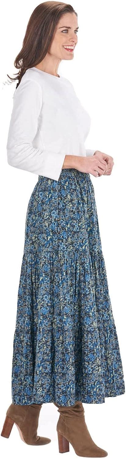 Catalog Classics Womens Reversible Long Skirt Broomstick Boho Midi
