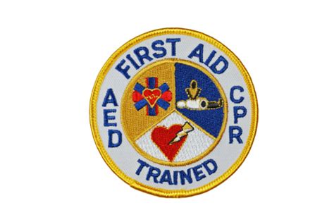 First Aid Cpr Aed Trained Patch Stock Photo And More Pictures Of